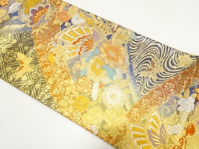 JAPANESE FUKURO OBI / WOVEN BUTTERFLY & SAKURA
